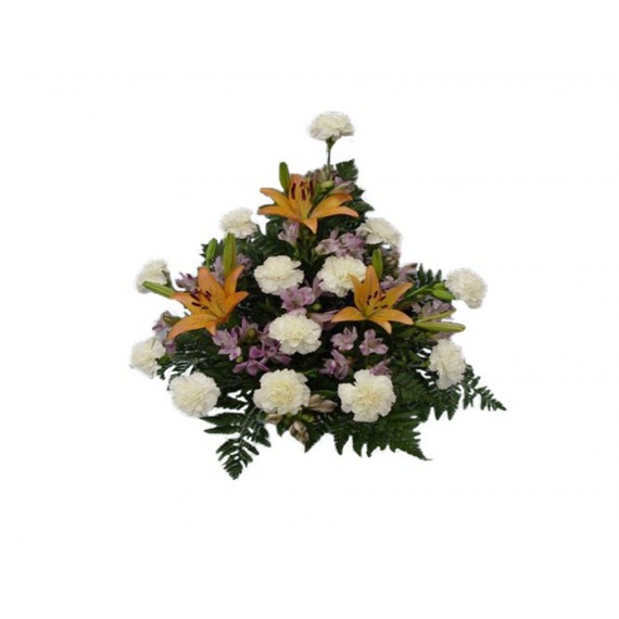 Centro de claveles y liliums