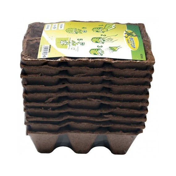 Pack 10 Macetas de Turba Cuadradas